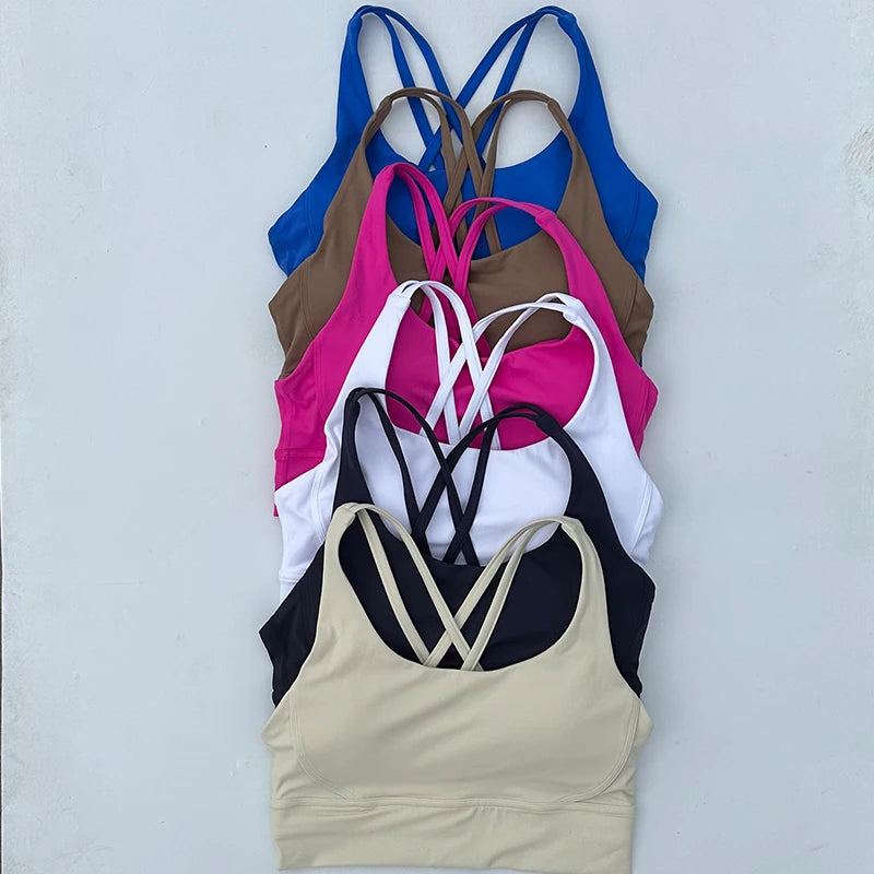 Solid Color Shockproof Sport Bra